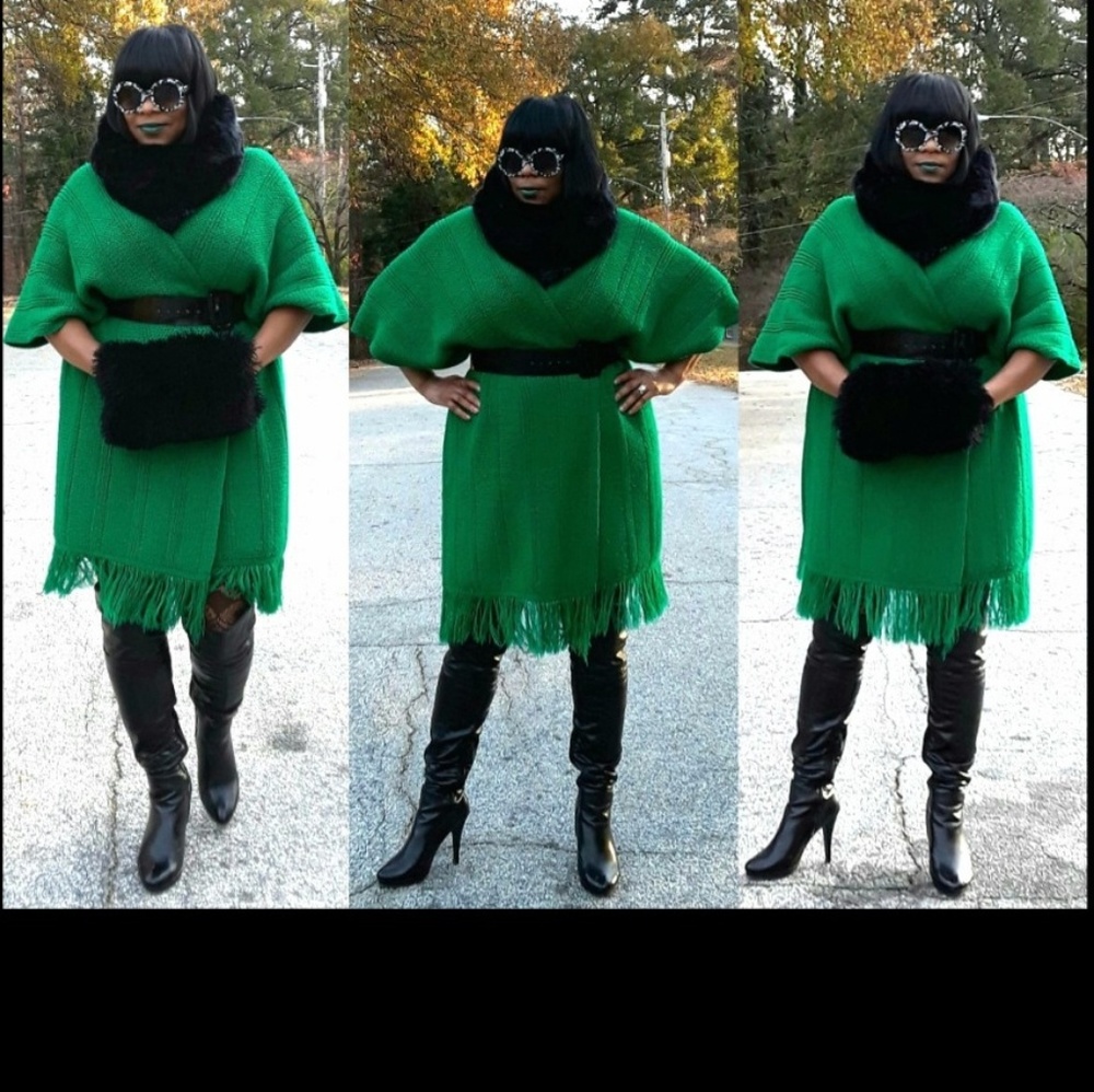 Green Cape Scarf or Dress